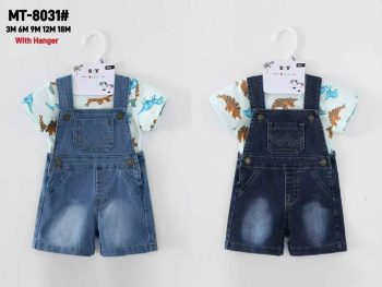 Baby boy denim dungarees 2pcs set