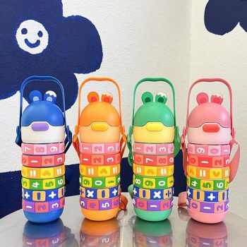 Kids sensory counting insulated vaccum water bottle