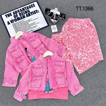 Girl 3pcs denim jorts set